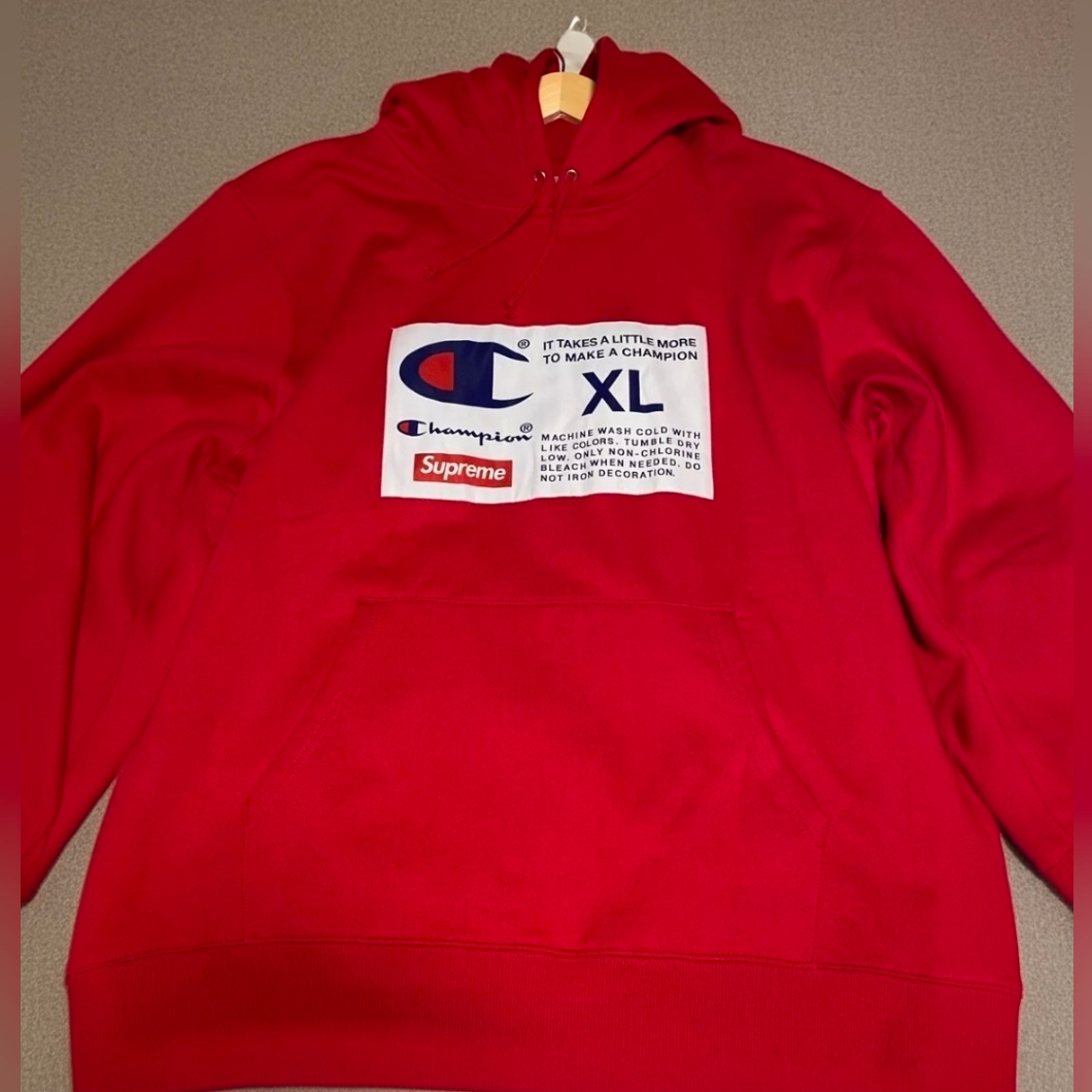 Supreme X Champion Label Hooded Sweatshirt